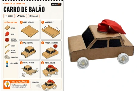 Foguete de balao de papelao